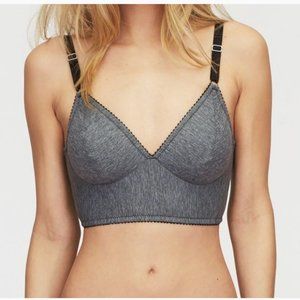 Fortnight Willow longline bra, size 30E, dark grey